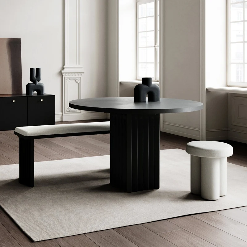 Tabouret en lin blanc Big Foot - 101 Copenhagen