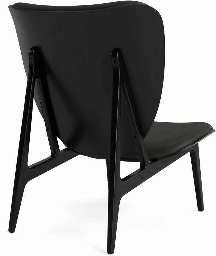 Fauteuil lounge en chêne noir avec rembourrage en cuir anthracite Elephant - NORR11