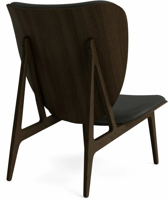 Fauteuil lounge en chêne fumé avec rembourrage en cuir anthracite Elephant - NORR11