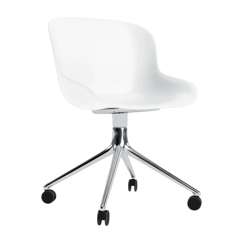 Chaise pivotante blanc et alu Hyg swivel 4W - Normann Copenhagen