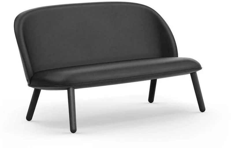 Canapé en cuir noir et pieds en chêne noir 145 cm Ace - Normann Copenhagen