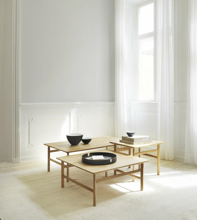 Plateau en bouleau et rotin orange 35 cm Salon - Normann Copenhagen