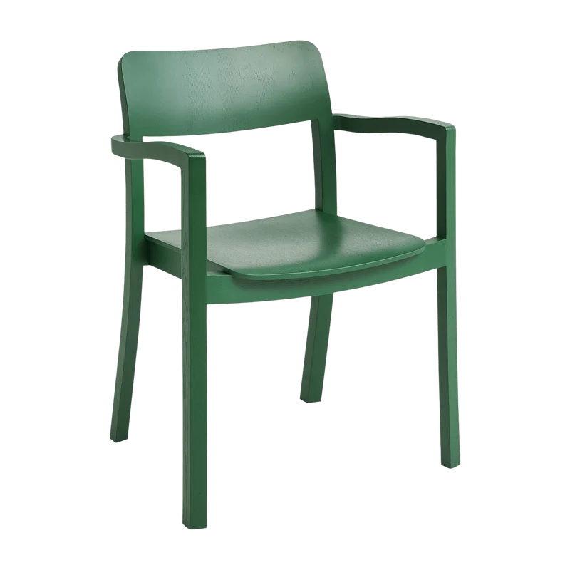 Chaise en frêne avec accoudoirs verte Pastis - Hay