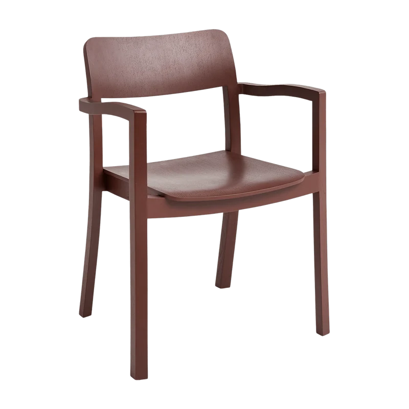 Chaise en frêne avec accoudoirs terracotta Pastis - Hay