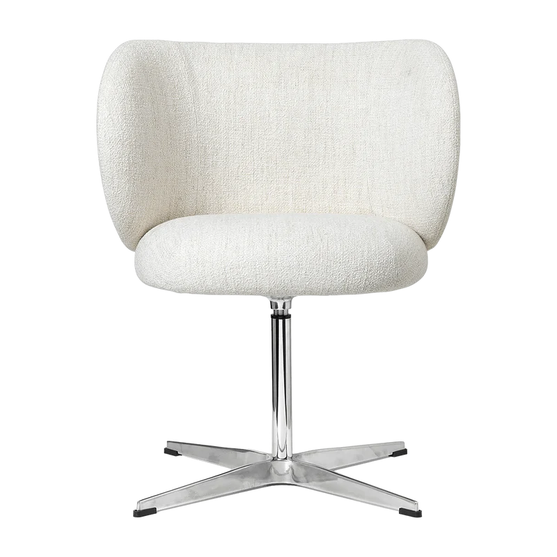 Chaise pivotante en tissu bouclé blanc 69 x 69 cm Rico - Ferm Living
