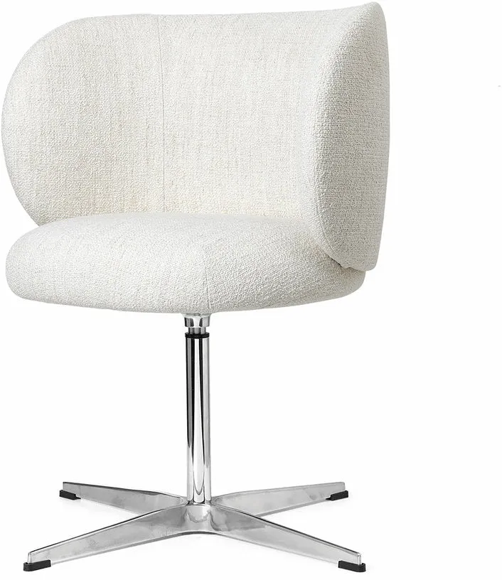 Chaise pivotante en tissu bouclé blanc 69 x 69 cm Rico - Ferm Living