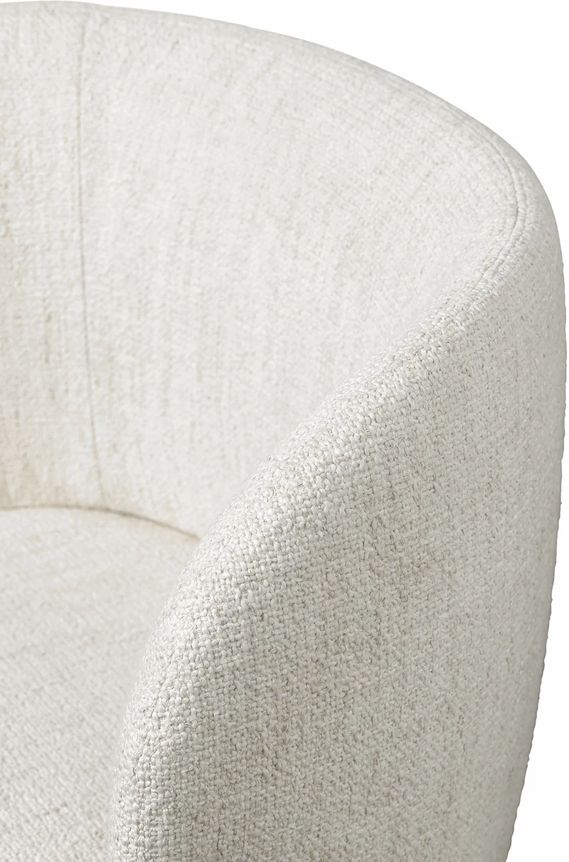 Chaise pivotante en tissu bouclé blanc 69 x 69 cm Rico - Ferm Living