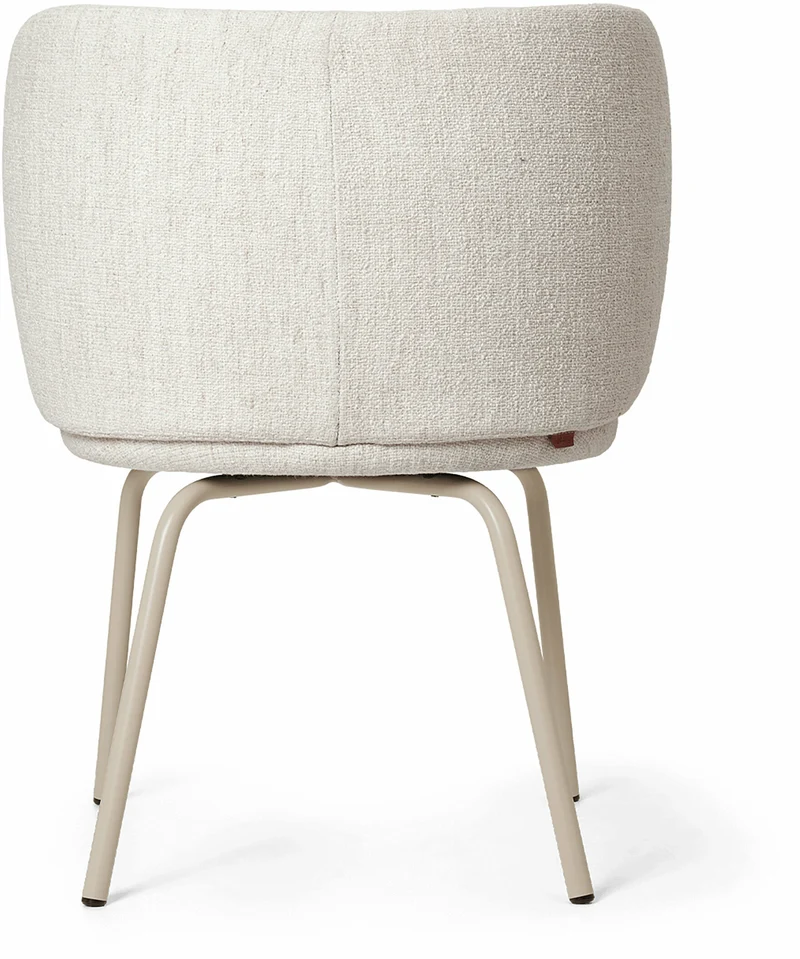 Chaise en tissu bouclé blanc sur pieds beiges 69 x 69 cm Rico - Ferm Living