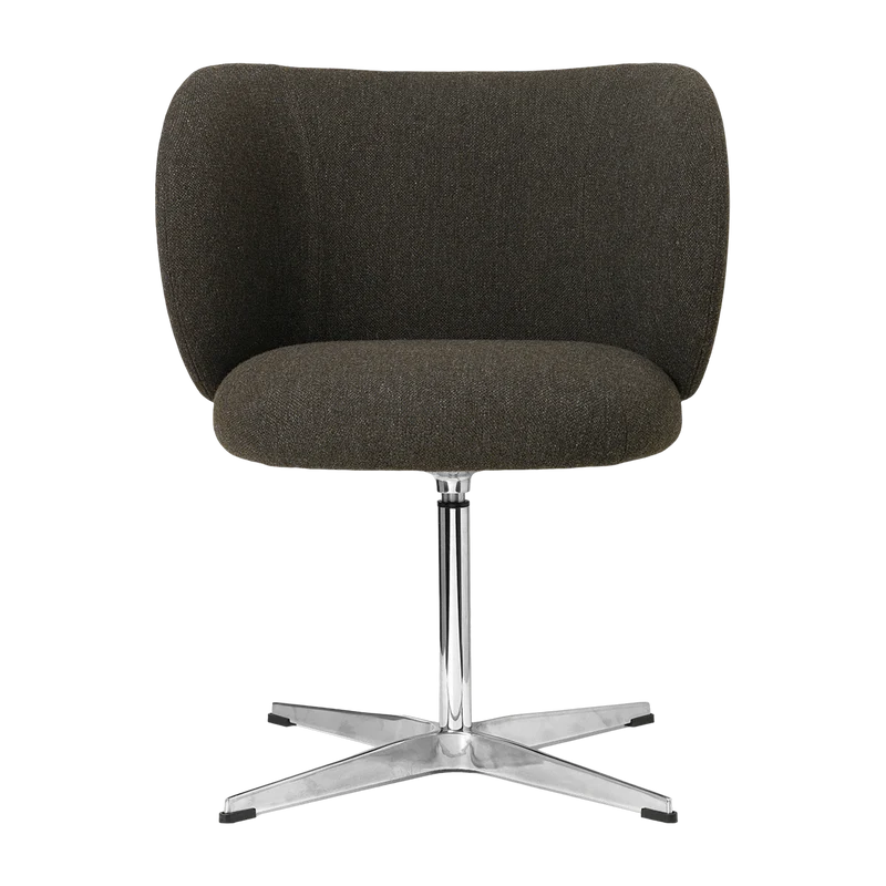 Chaise pivotante en tissu noir 69 x 69 cm Rico - Ferm Living