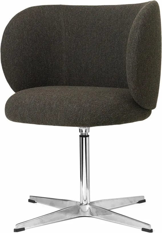 Chaise pivotante en tissu noir 69 x 69 cm Rico - Ferm Living