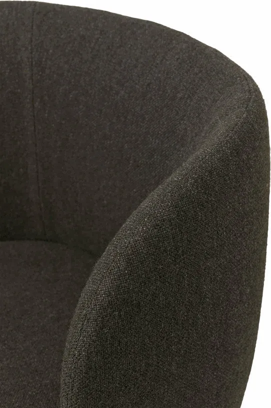Chaise pivotante en tissu noir 69 x 69 cm Rico - Ferm Living