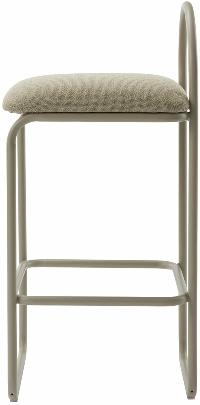Chaise de bar en bouclé taupe 37 x 39 x 92 cm Angui - AYTM