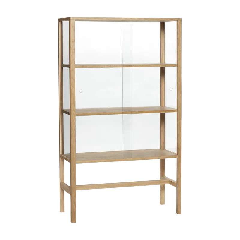 Vitrine rectangulaire en chêne naturel 80x140cm Museum- Hübsch