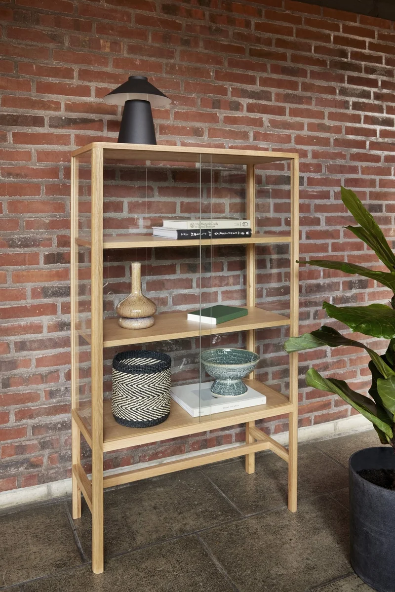 Vitrine rectangulaire en chêne naturel 80x140cm Museum- Hübsch