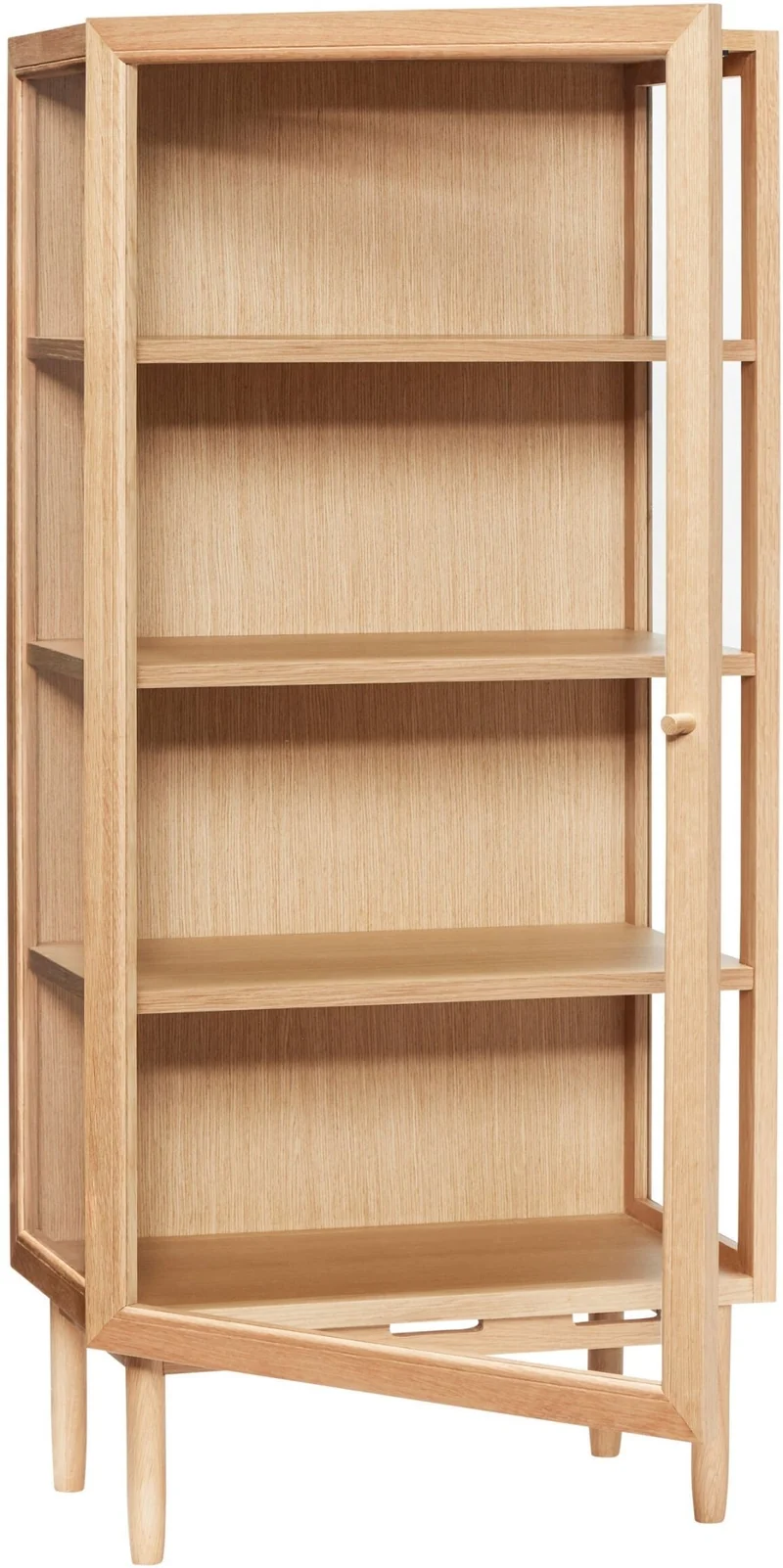 Cabinet en bois de chêne naturel et verre Kaiser - Hübsch