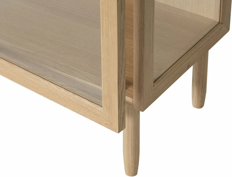 Cabinet en bois de chêne naturel et verre Kaiser - Hübsch