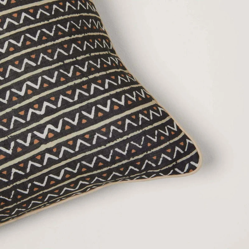 Housse De Coussin Malia Blanc Et Noir - Madura