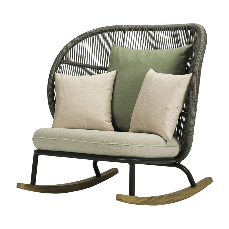 Rocking chair gris set de coussins almond Kodo - Vincent Sheppard