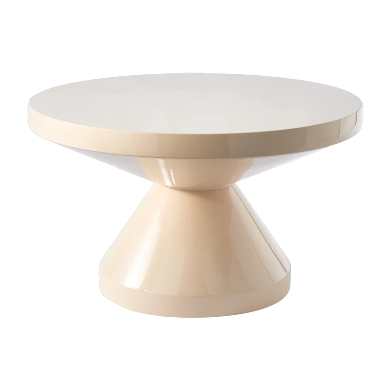 Table basse en plastique laqué beige 60x35cm Zig Zag - Pols Potten