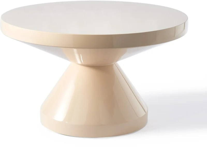 Table basse en plastique laqué beige 60x35cm Zig Zag - Pols Potten