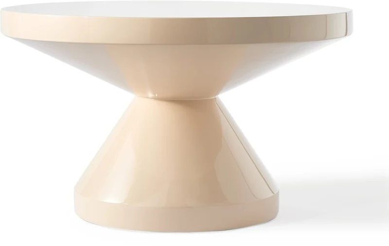 Table basse en plastique laqué beige 60x35cm Zig Zag - Pols Potten