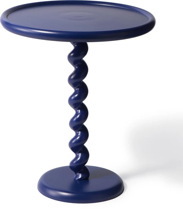 Table d'appoint bleue foncé laquée Twister - Pols Potten