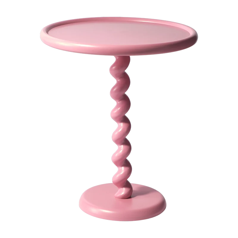 Table d'appoint rose laquée Twister - Pols Potten
