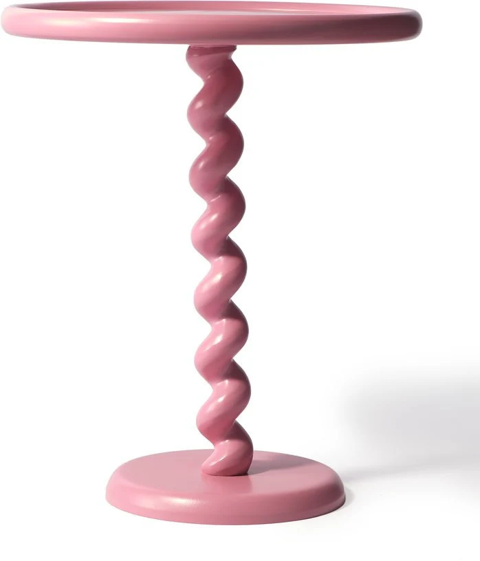 Table d'appoint rose laquée Twister - Pols Potten