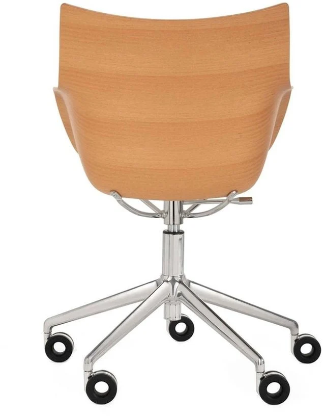 Chaise à roulettes en bois clair Q/Wood - Kartell