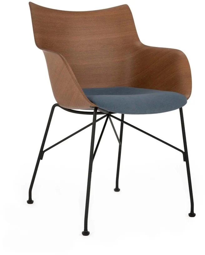 Fauteuil en bois bleu Q/Wood - Kartell