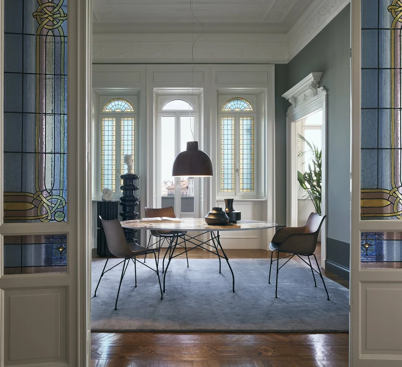 Fauteuil en bois bleu Q/Wood - Kartell