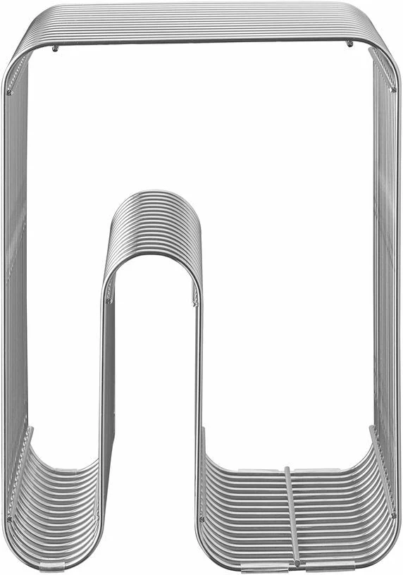 Tabouret et rangement magazine chrome 32 cm Curva - AYTM