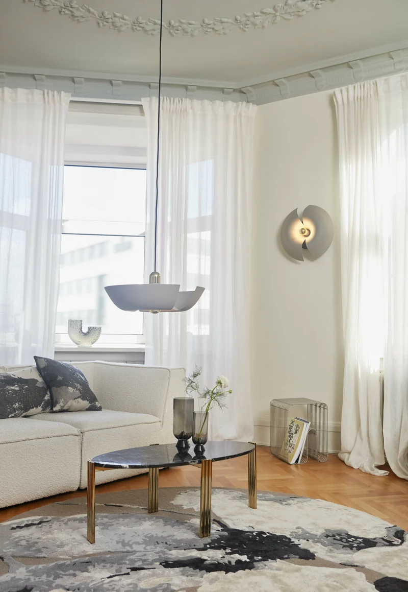 Tabouret et rangement magazine chrome 32 cm Curva - AYTM