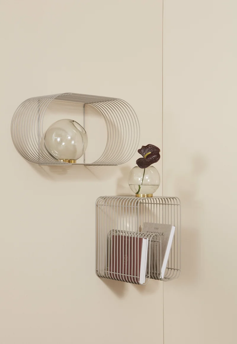 Tabouret et rangement magazine chrome 32 cm Curva - AYTM