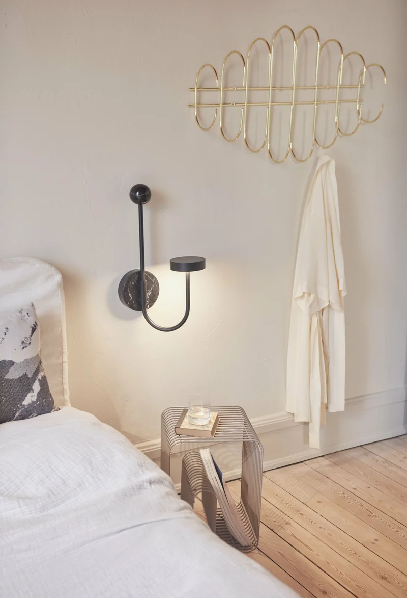 Tabouret et rangement magazine chrome 32 cm Curva - AYTM