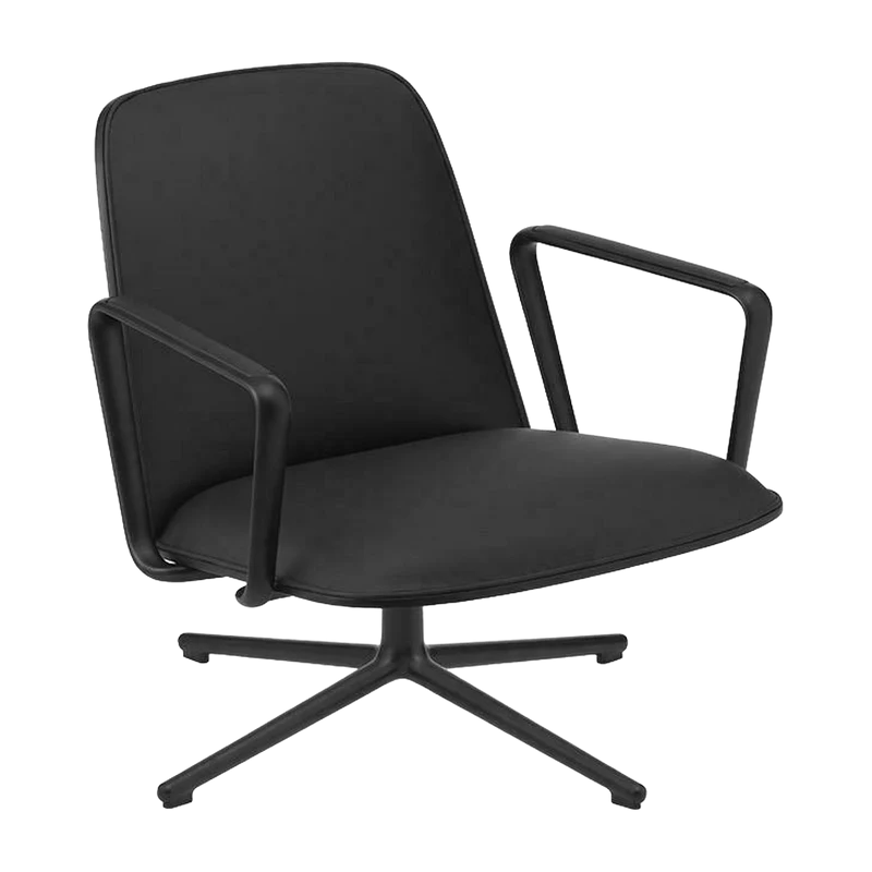 Pad Lounge Chair Low Swivel Black Alu - Normann Copenhagen