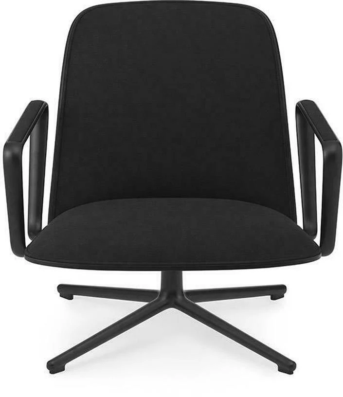 Chaise de bureau basse pivotante en aluminium noir océanique 43,5 cm Pad Lounge - Normann Copenhagen