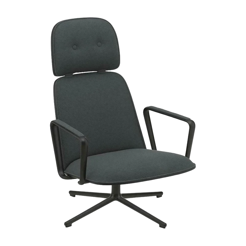Pad Lounge Chair High Swivel Black Alu - Normann Copenhagen