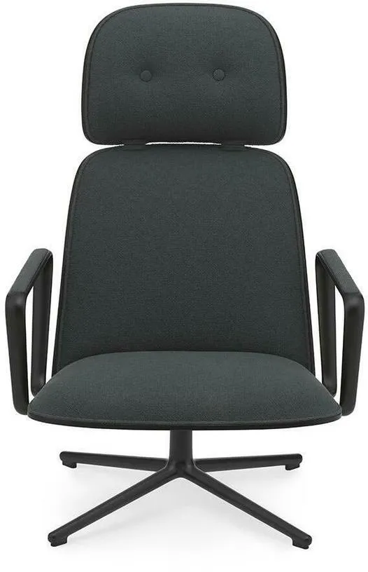 Pad Lounge Chair High Swivel Black Alu - Normann Copenhagen