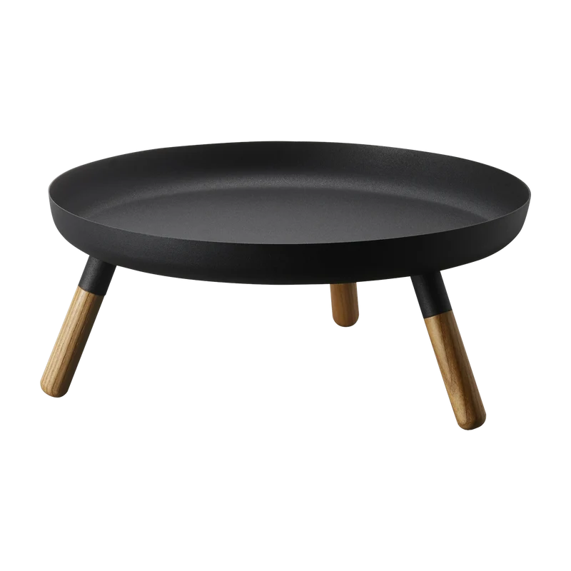 Plateau en acier noir avec pieds en bois - Yamazaki