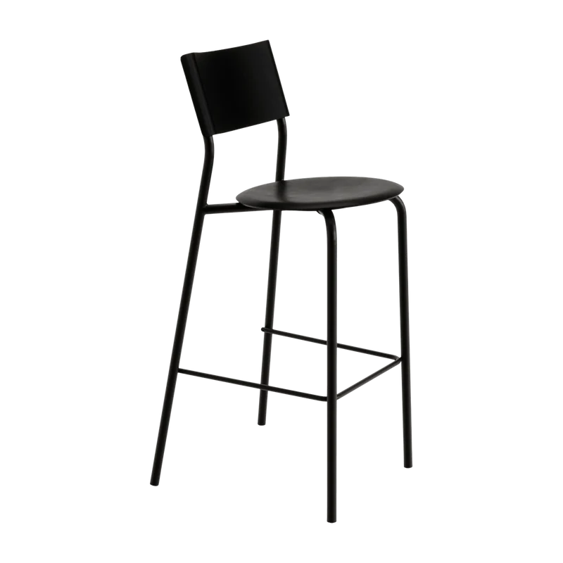 Chaise de bar en plastique recyclé noir graphite 75 cm SSD - TIPTOE