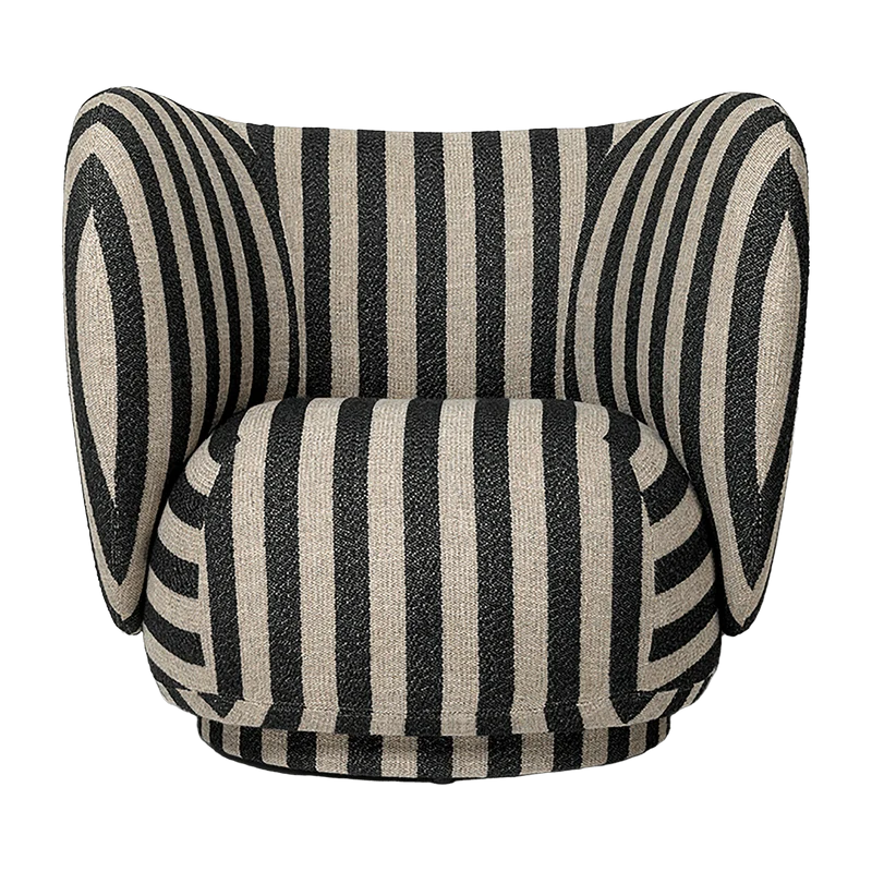 Fauteuil lounge louisiana sable et noir Rico - Ferm Living