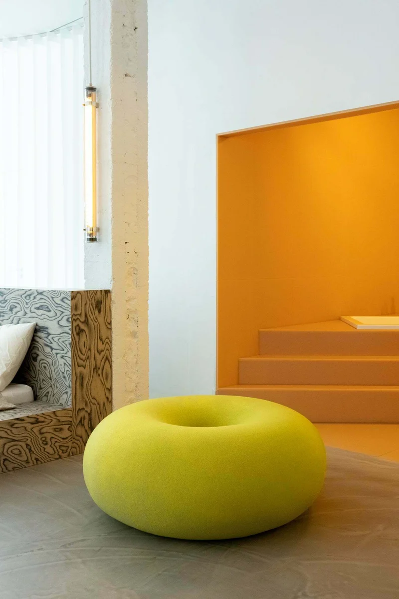 Pouf Sulfur Yellow Boa - Hem