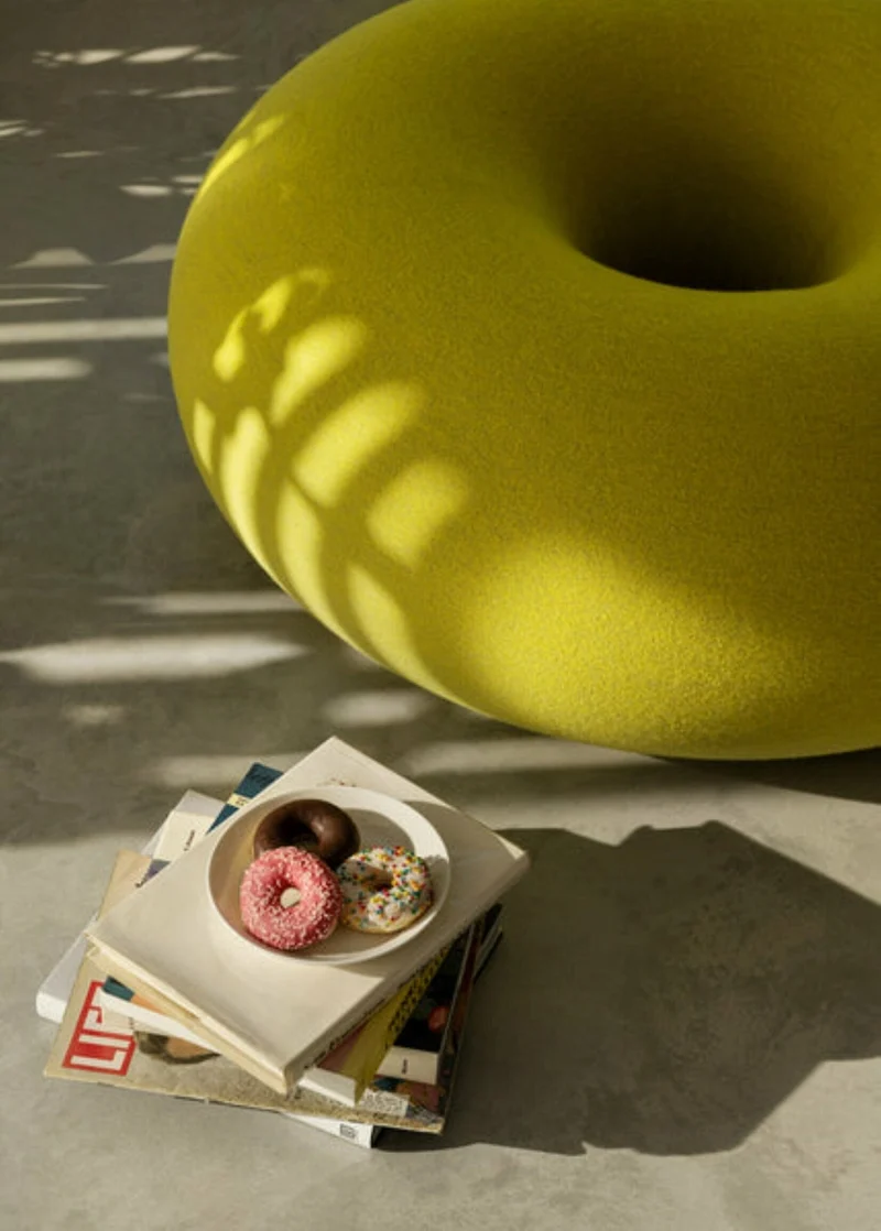 Pouf Sulfur Yellow Boa - Hem