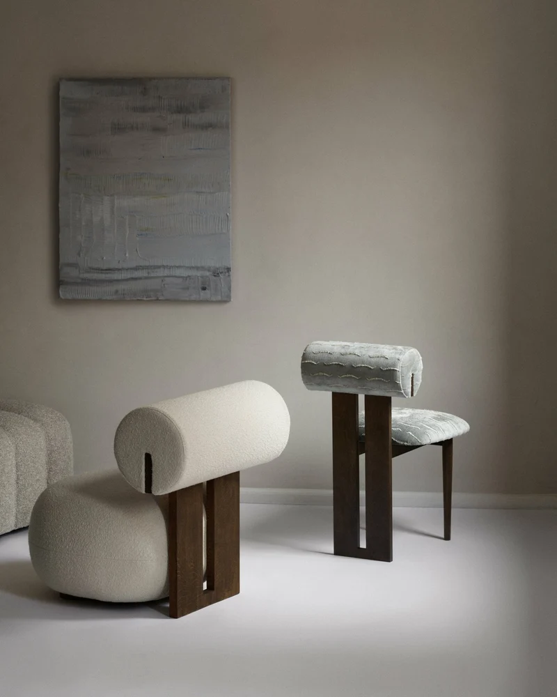 Fauteuil en chêne fumé et rembourrage en tissu Barnum Col 24 Hippo Lounge - NORR11