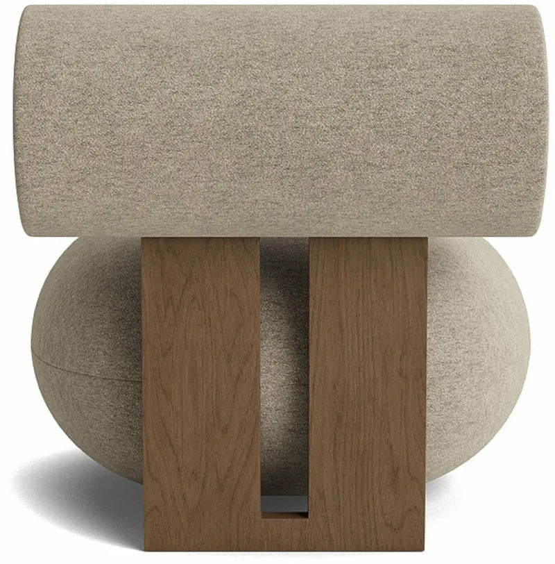 Fauteuil en chêne fumé clair et rembourrage en tissu bouclé Barnum Col 3 Hippo Lounge - NORR11