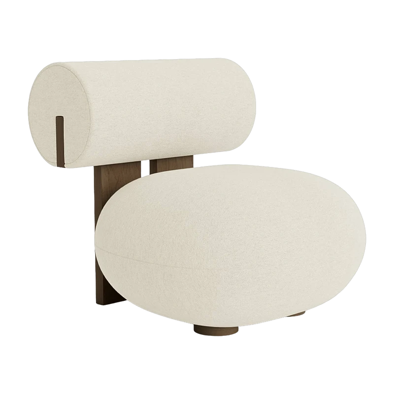 Fauteuil en chêne fumé clair et rembourrage en tissu Barnum Col 24 Hippo Lounge - NORR11