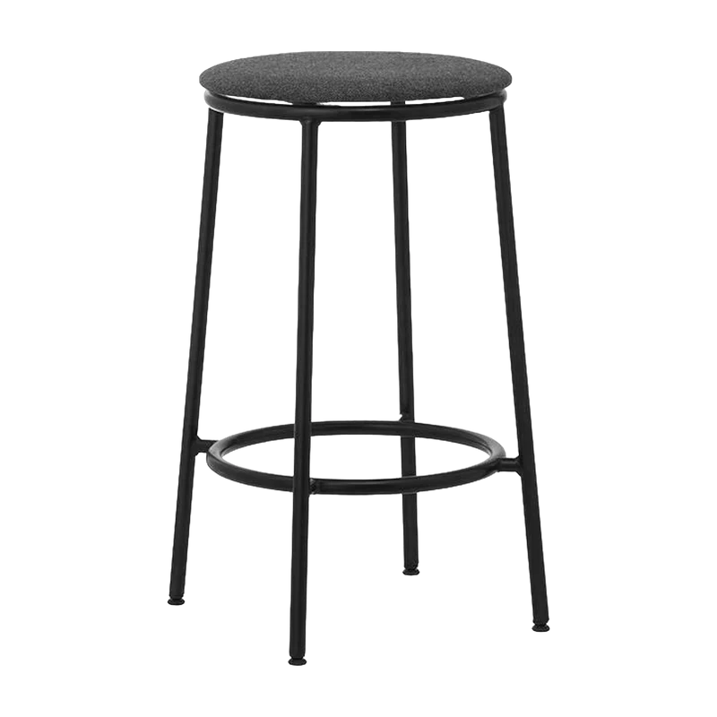Tabouret de bar en tissu noir et acier noir 65 cm Circa MLF16 noir MLF16 - Normann Copenhagen