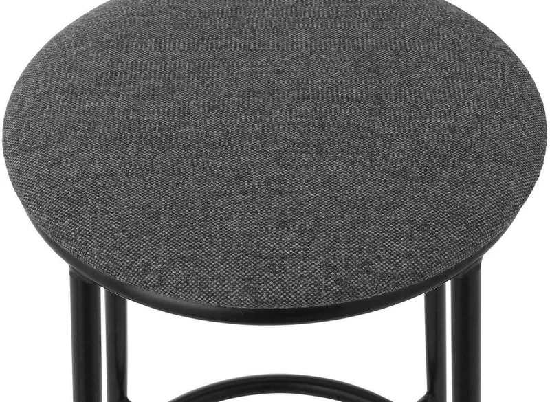 Tabouret de bar en tissu noir et acier noir 65 cm Circa MLF16 noir MLF16 - Normann Copenhagen