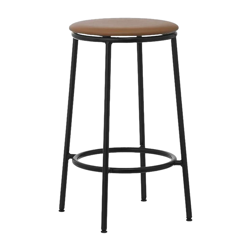 Tabouret de bar en cuir marron et acier noir 65 cm Circa Ultra Leather Brandy Ultra 41574 - Normann Copenhagen